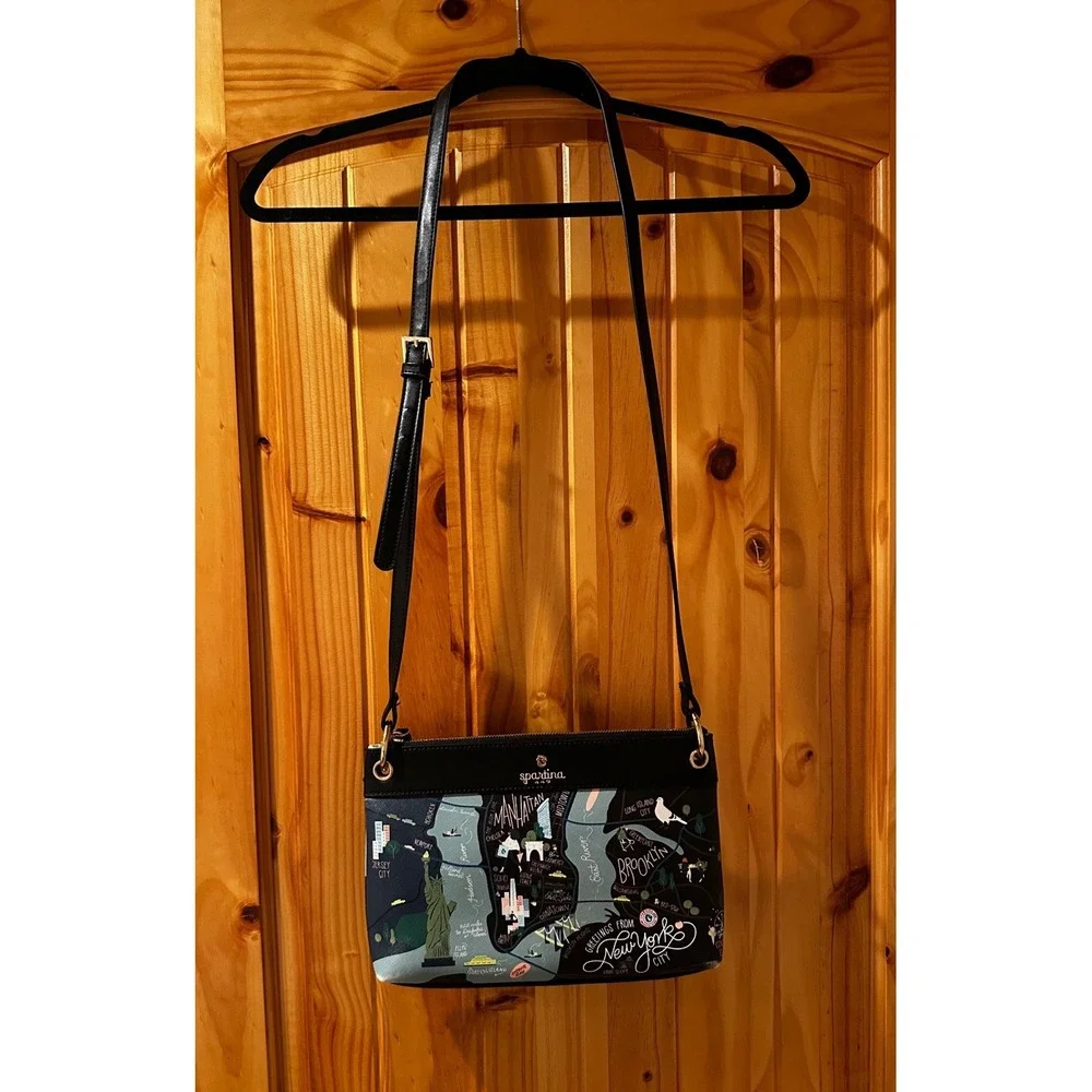 Spartina 449 New York City Map Crossbody Bag NYC Zip